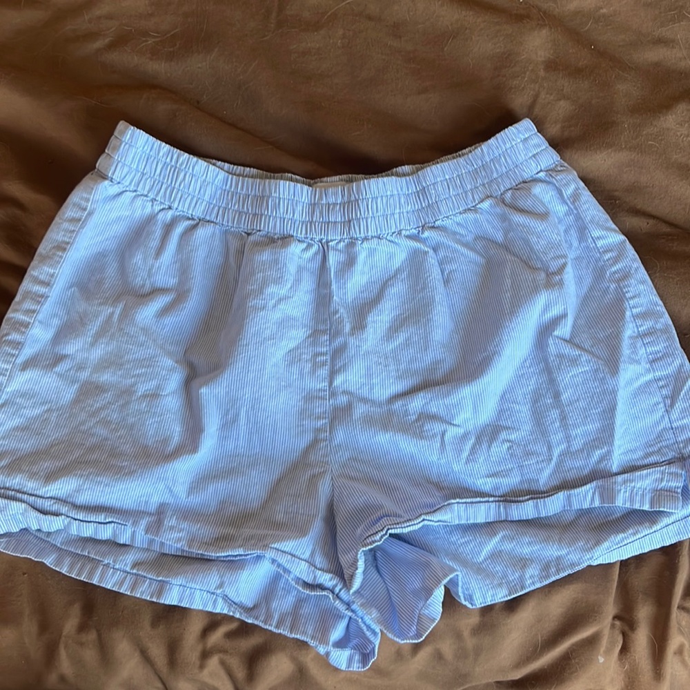 Baby blue stripped sleep shorts